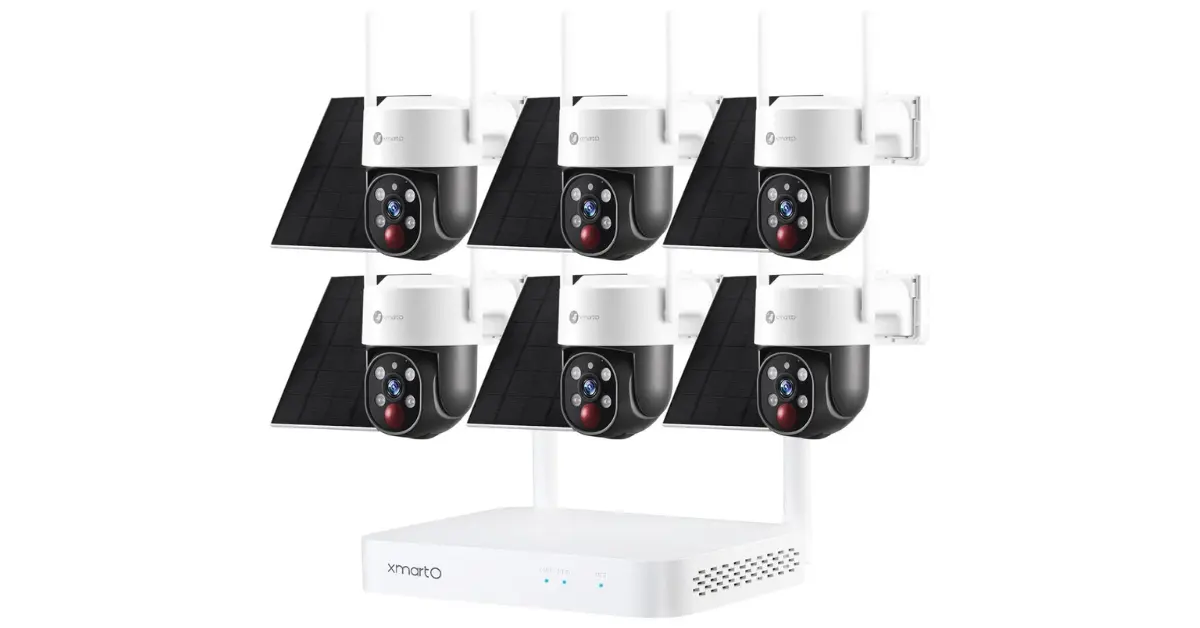 XMARTO 100 Wire Free Solar PTZ Home Security Camera System Wireless