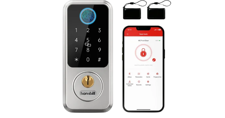 Hornbill Smart Lock Keyless Entry Deadbolt with Fingerprint Bluetooth Control