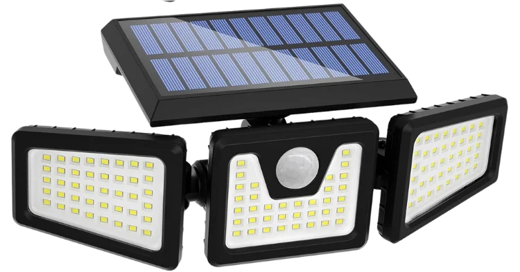 INCX Solar Outdoor Lights 3 Head Security Lights with Motion Sensor